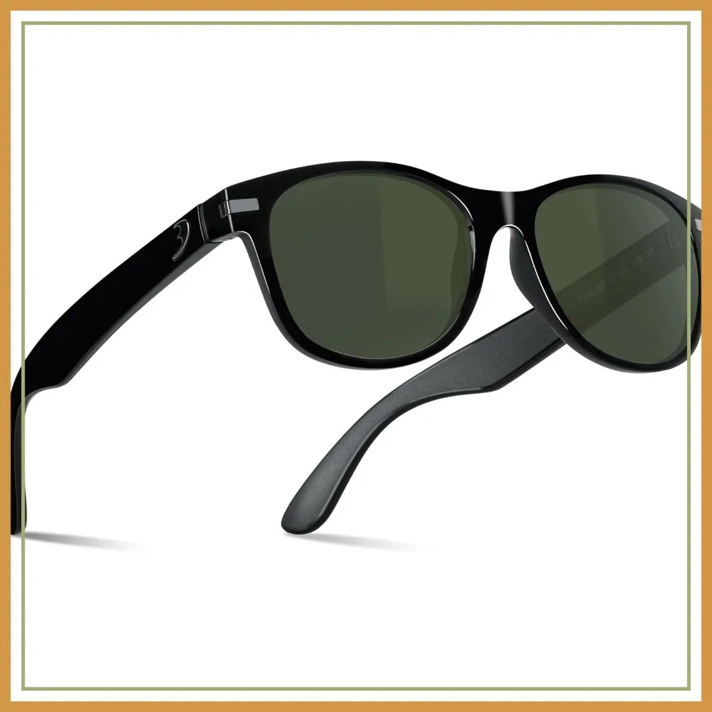 

Scratch-Resistant Polarized Sunglasses for Men, Glass Lenses Driving UV Protection
