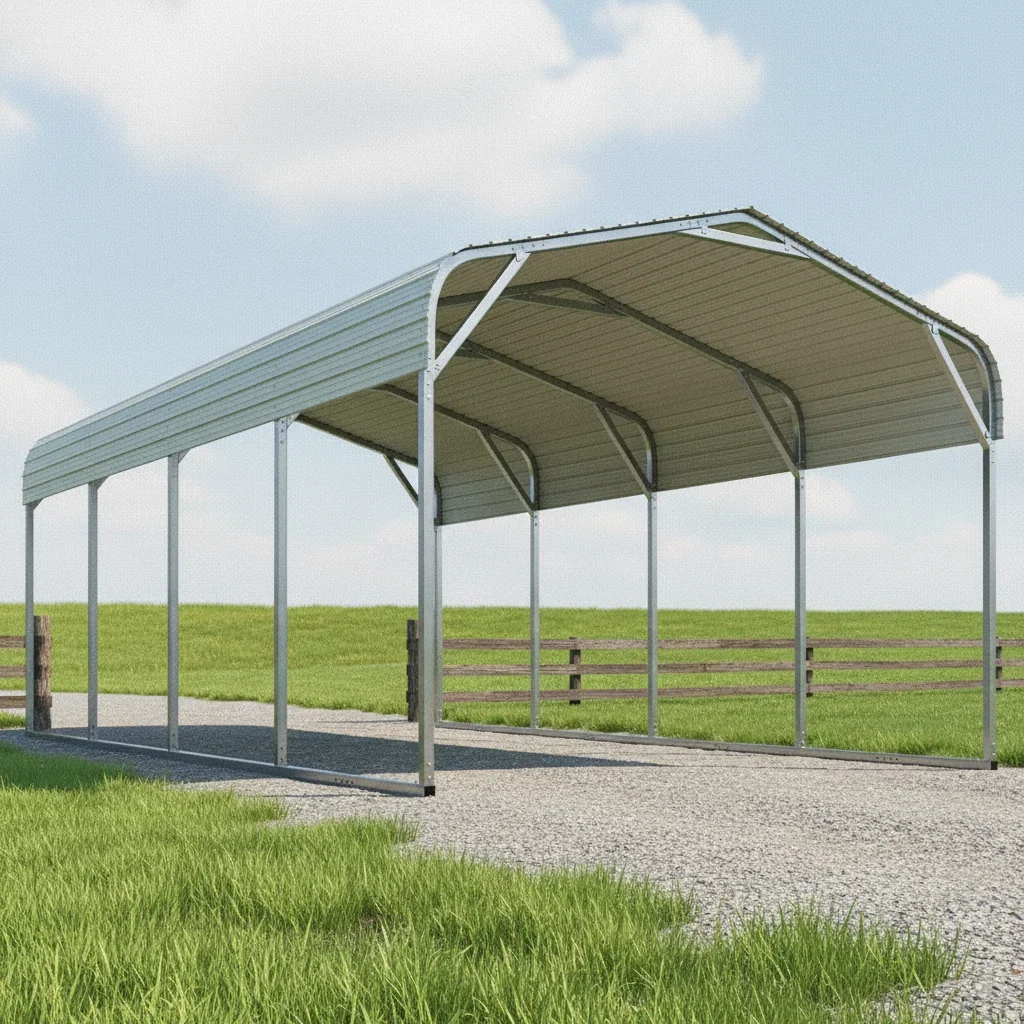 

12x20 ft Metal Roof Carport Kit Heavy Duty Steel Reinforced Triangle Structure Outdoor Vehicle Shelter White, Custom