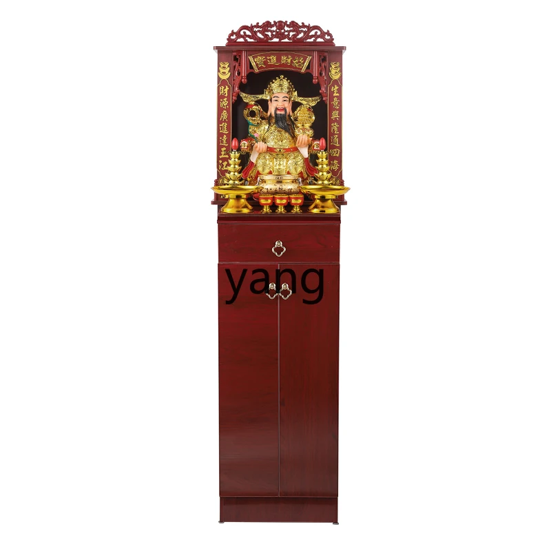 

Yjq vertical cabinet God of Wealth home store ornament company living room Wen Cai Shen Guan Gong statue opened