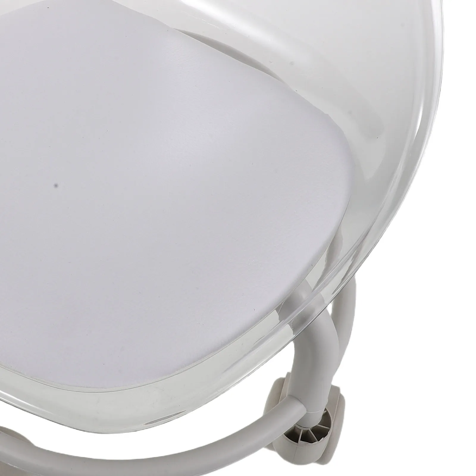 Stool Chair with Quiet Casters Solid Acrylic Plastic Low Profile Round Seat for Reading Drawing Handcraft Playroom