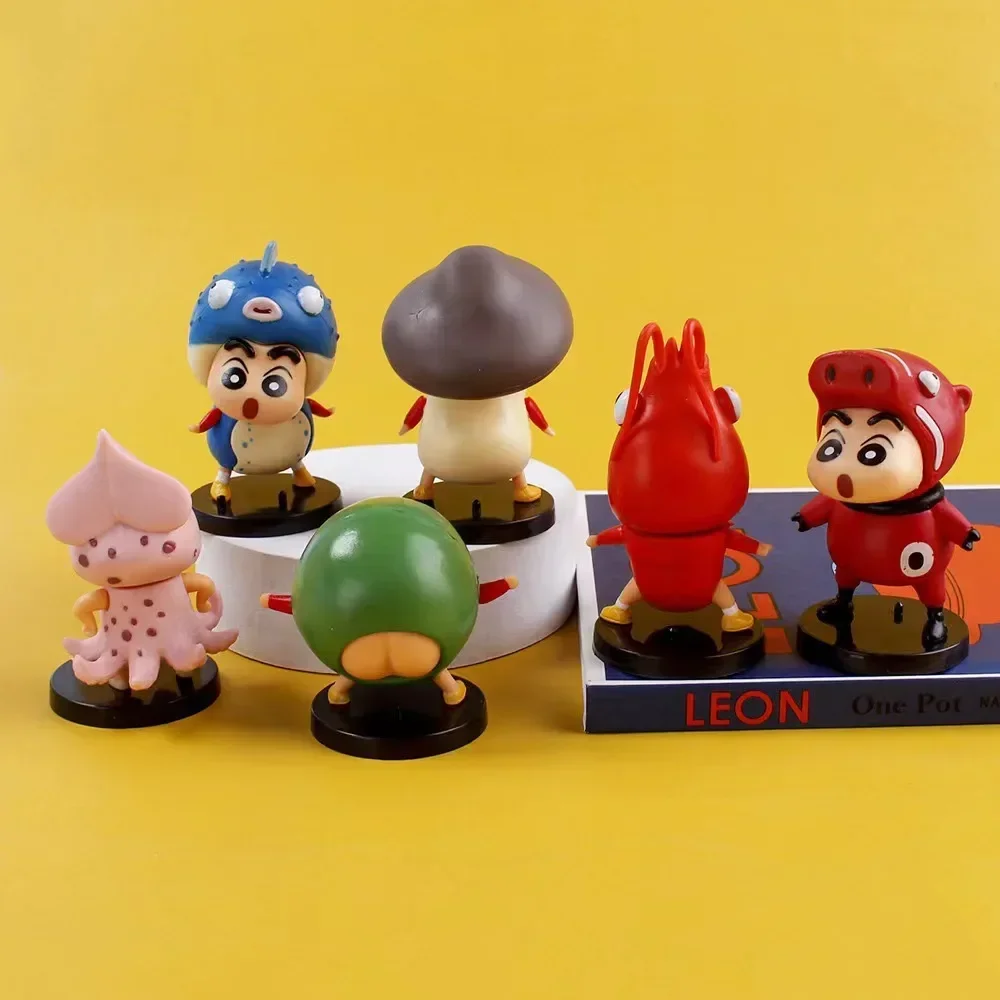 New Anime Crayon Shin-chan Food ingredients Kawaii Q version Figure PVC Model Toys Doll Collect Car Ornaments for Gift