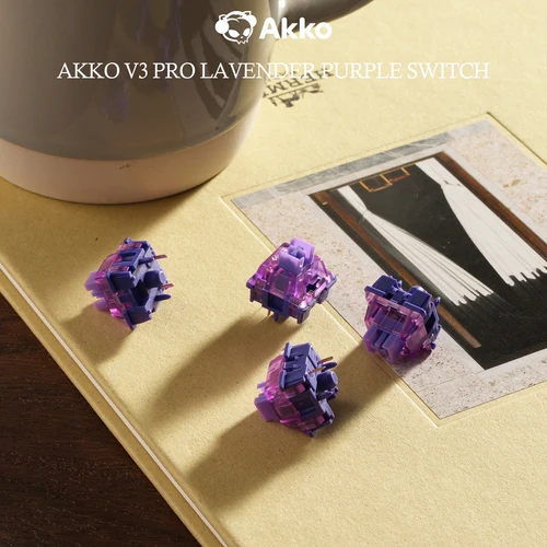 Akko V3 Pro Lavender Purple Switches Interruptor táctil de 5 pines 40gf compatible con teclado mecánico MX (45 piezas)