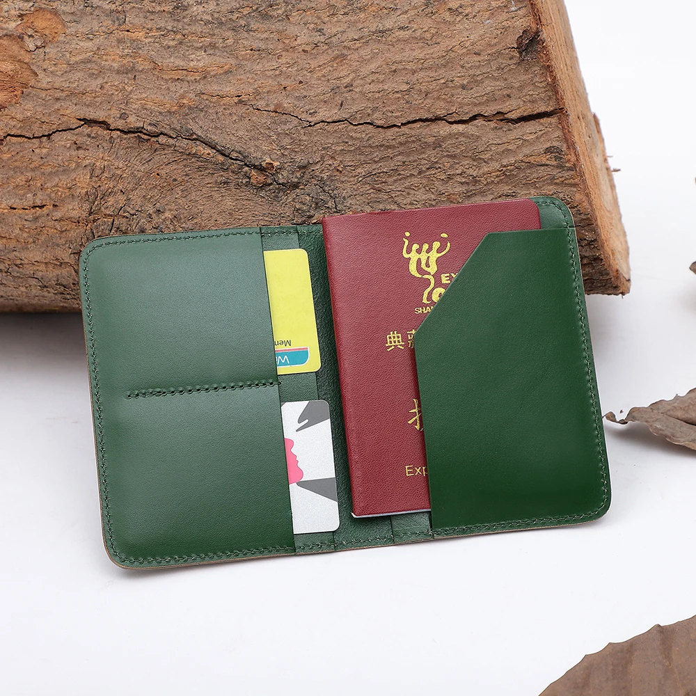 Passport case Multifunctional genuine leather document storage bag Document bag Retro casual Passport Holder