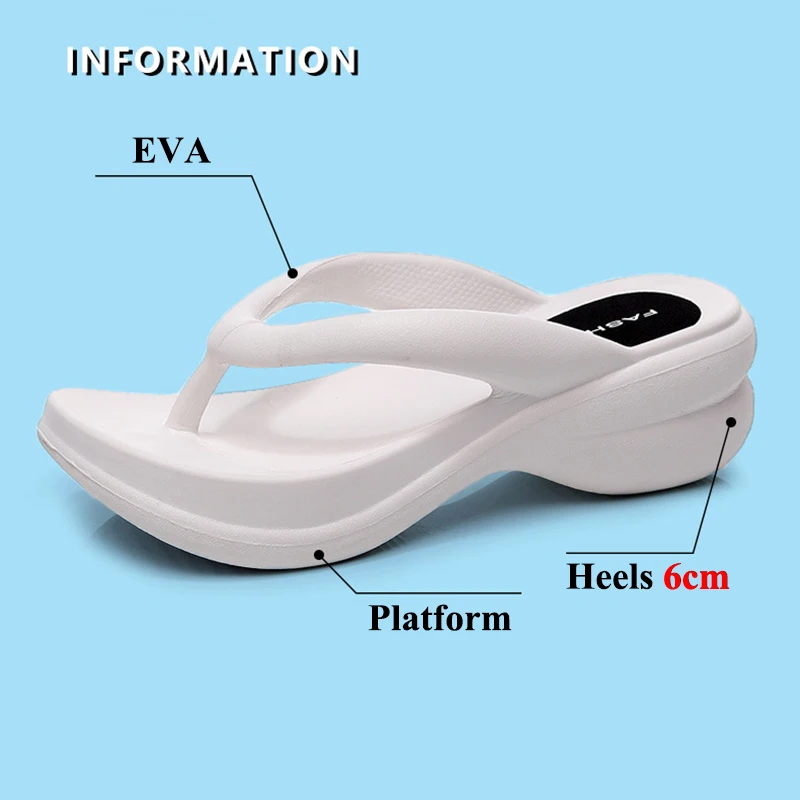 JMPRS Thick Sole Wedges Flip Flops for Women 2024 Summer Clip Toe Platform Sandals Woman Non Slip Beach Slippers Outdoor Slides