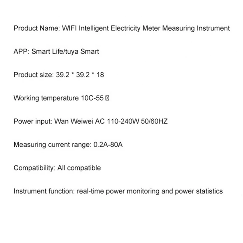 CT Kwh Power Electricity Consumption Monitor With Clamp For Alexa Google Home (B)