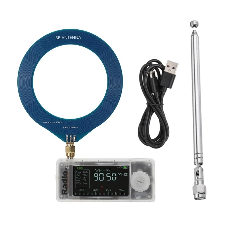 

Новый ATS-mini V3 с прозрачным корпусом из ABS, карманный SSB мини-радиоприемник SI4732, USB AM/FM радиоприемник ESP32S3 с усилителем для наушников Hi-Z