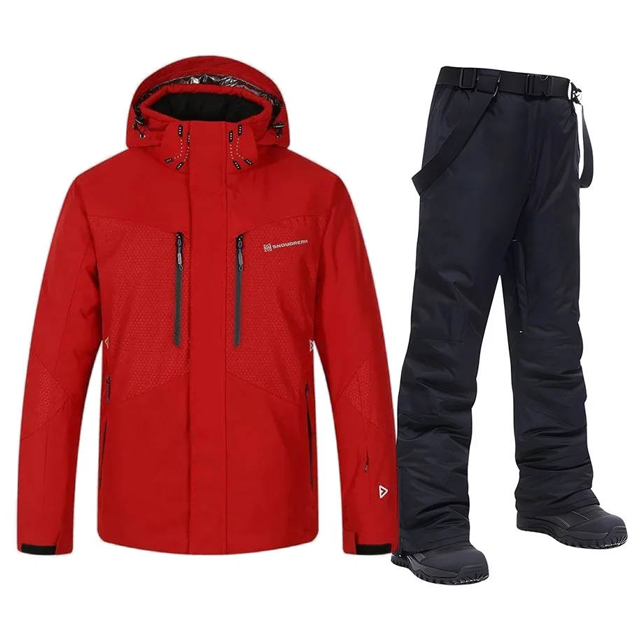 

High Quality Men's Winter Waterproof Snowboard Jacket Pants Set Breathable Heated Ski Overalls Comfortable Snow Wear Ski Suit