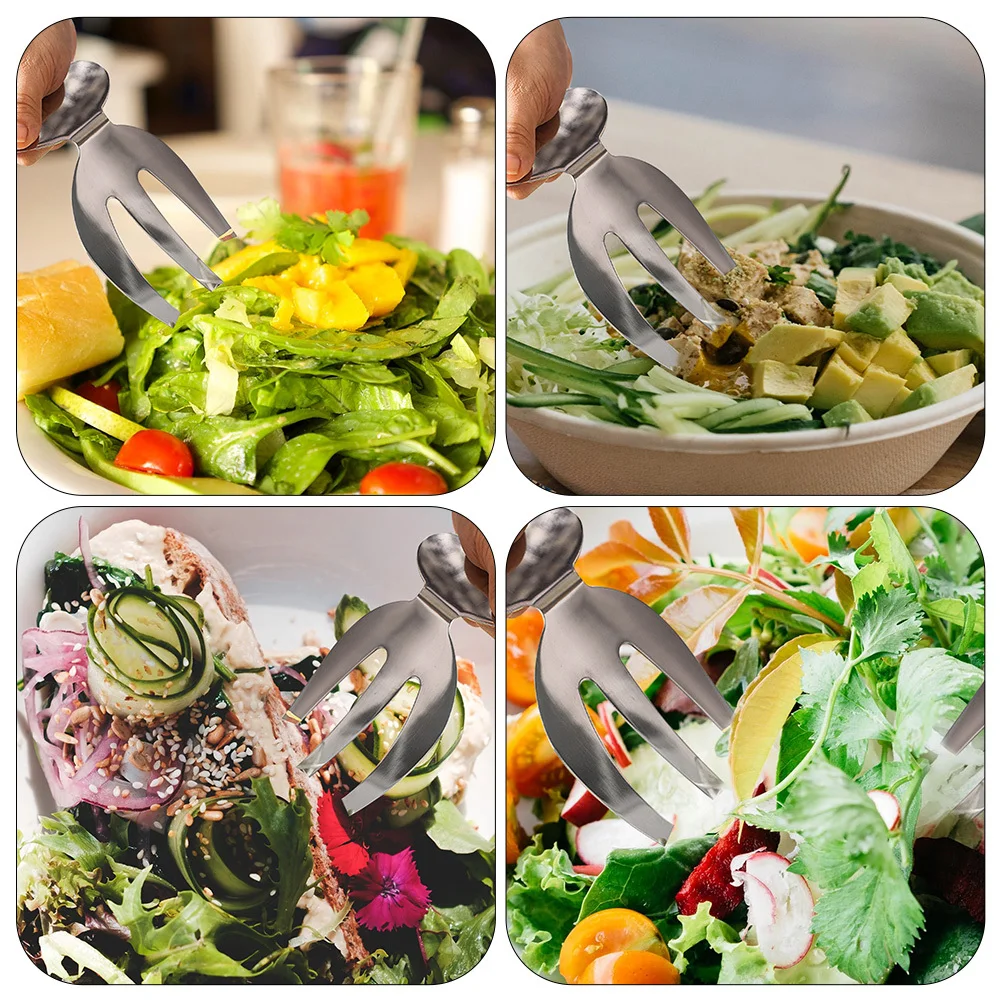 

2 шт., когти для салата, кухонные сервировочные вилки из нержавеющей стали, сервировки овощей, нержавеющий домашний многофункциональный инструмент