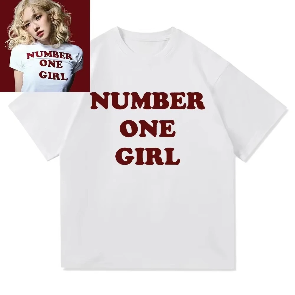 

Rosé New Album Number One Girl Same T-Shirt Men Women Clothes Harajuku Tops Y2k Unisex High Quality Tee Graphic Oversized Tshirt
