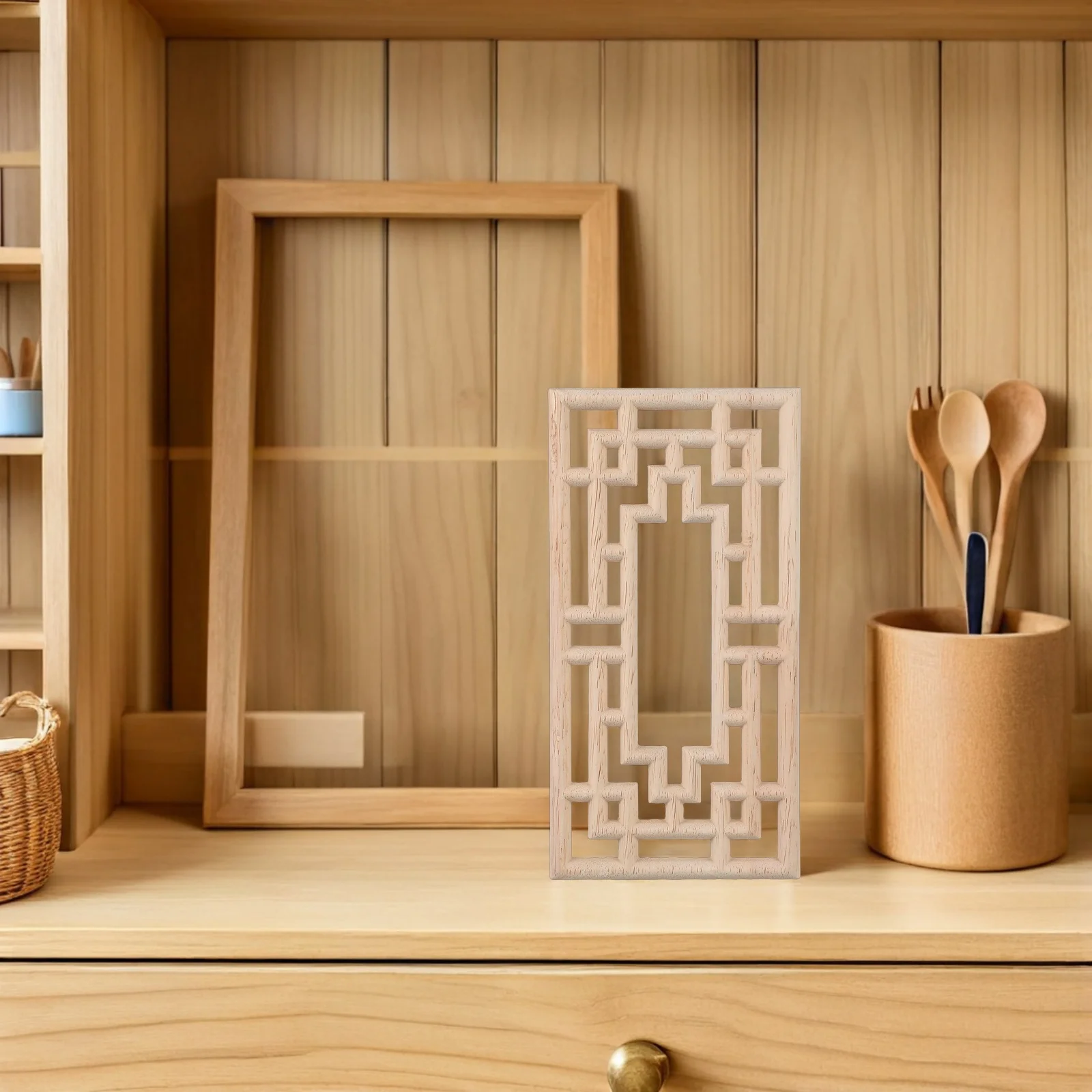 

2Pcs Sophisticated Wood Carved Appliques for Furniture Unpainted Wall Decals Classic Modern Interiors Wood Carved Appliques