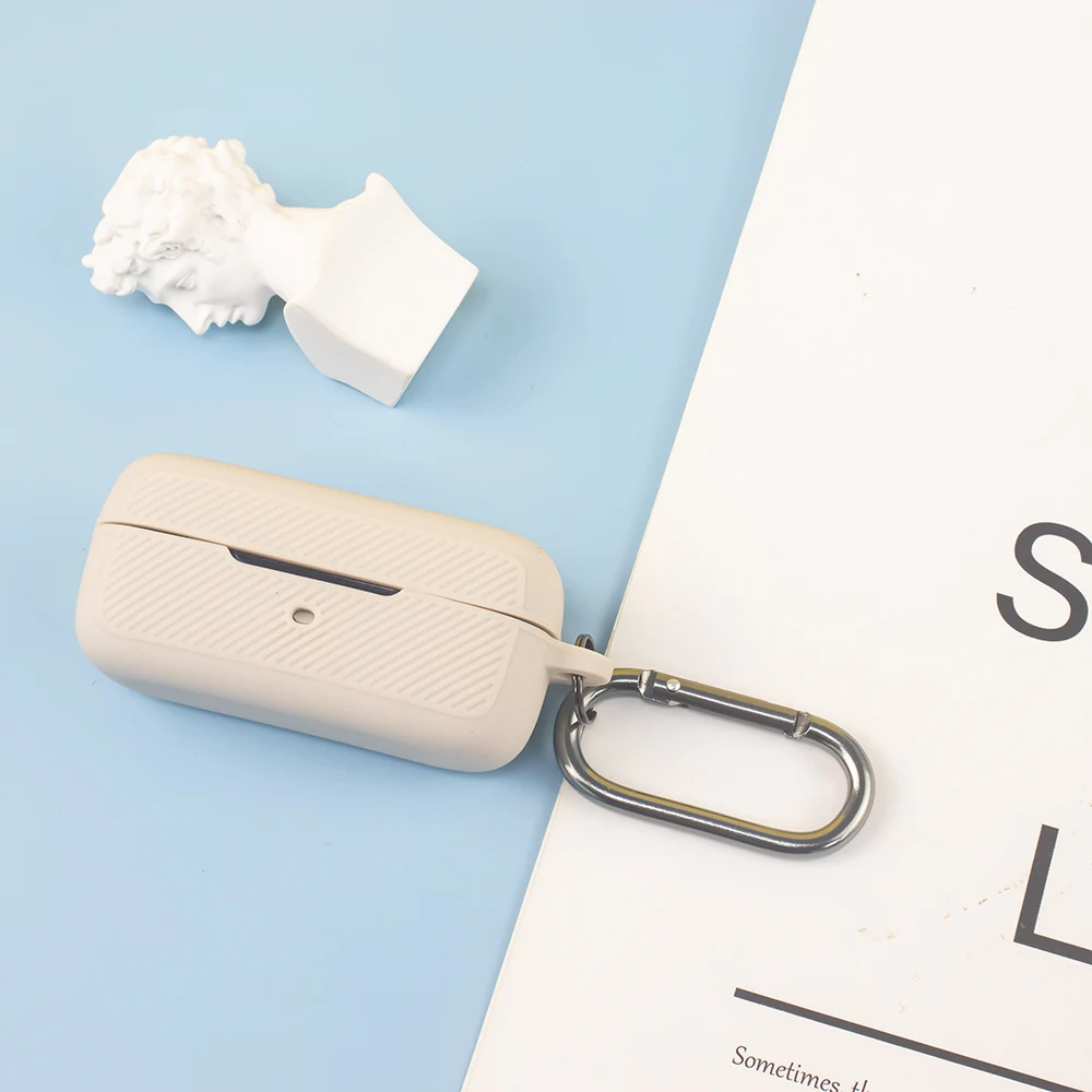 Étui pour écouteurs en silicone pour EarFun Free Pro 3, housse de protection, motif à rayures, coque de rangement, prévention des chutes, document solide Étui pour écouteurs en silicone pour EarFun Free Pro 3, housse de protection, motif à rayures, coque de rangement, prévention des chutes, document solide