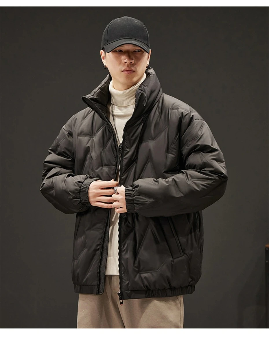 

Men's Handsome Versatile Standing Collar Down Coat Plus Size Cold Resistant Warm Coat men winter jacket