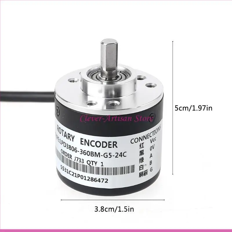 E06B 360p/R ENCEGNO ROTARIO INCREMENTALE ENCCEDER PASE AB ENCIFLO 6MM per accoppiamento W NUOVO