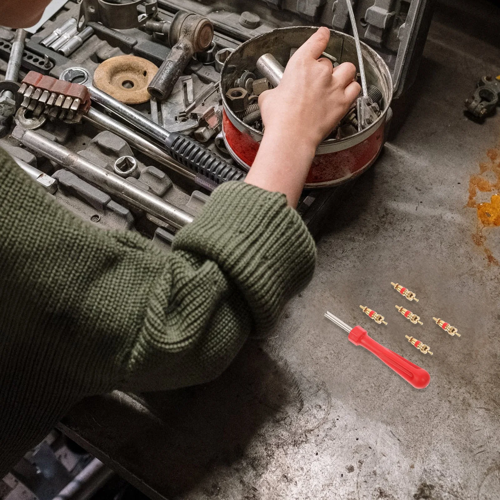 

Tire Valve Tire Stem Core Remover Repairer Repair Tool for Car Truck Motorcycle Bike Tyre Stem Core Remover Cores Plastic