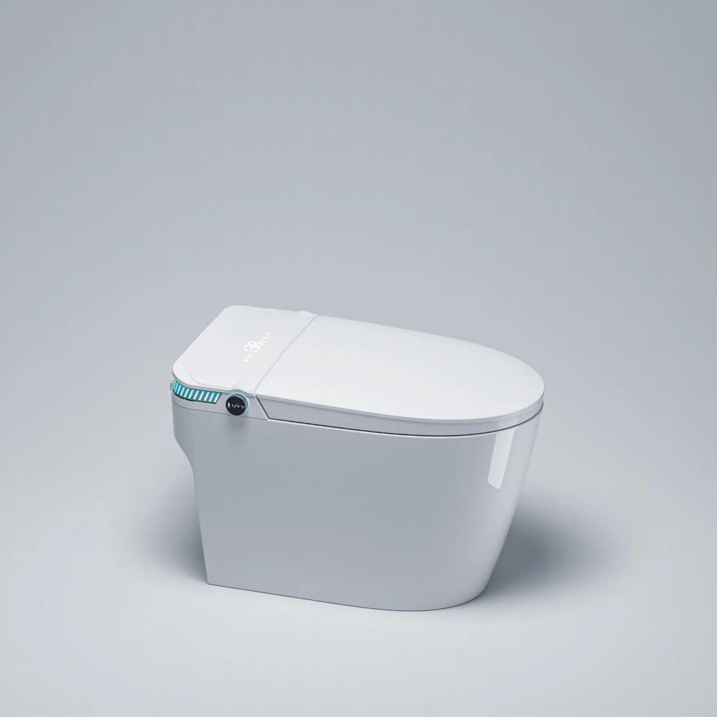 Durable Ceramic Automatic Water Closet Floor Standing Smart Toilet Equipped With Bidet For Modern Residential Bathroom Decor view 5