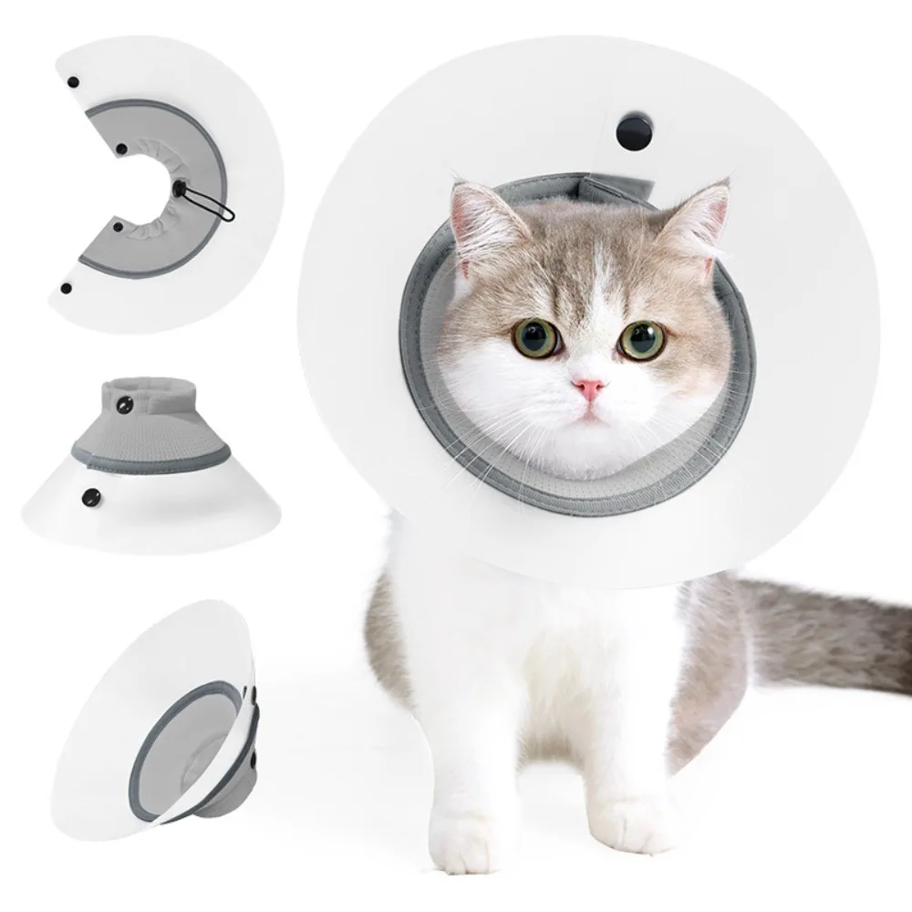 

Breathable Pet Protective Collar Adjustable Transparent Recovery Cone Collar Bite Resistant Anti-Scratch Cat Anti Lick Cover