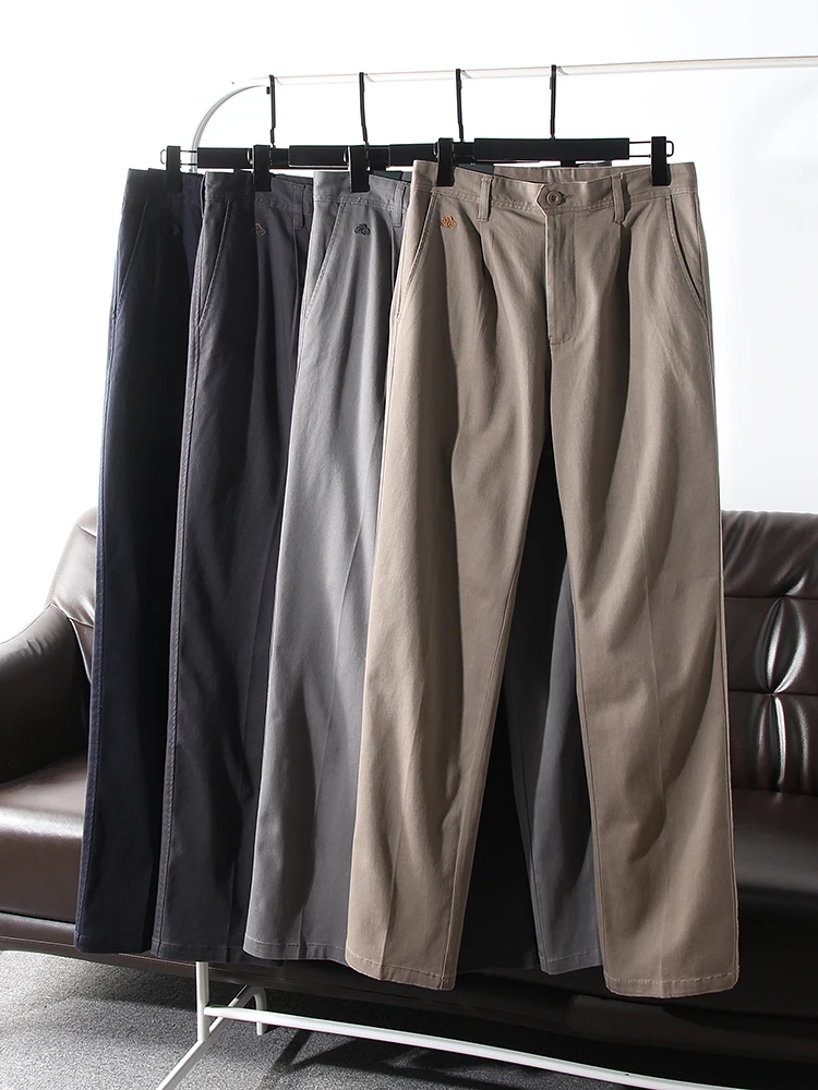 

Удобные дышащие повседневные брюки для бизнеса, прямые брюки, весна-лето, хлопковая эластичная молодежная повседневная одежда для поездок на работу