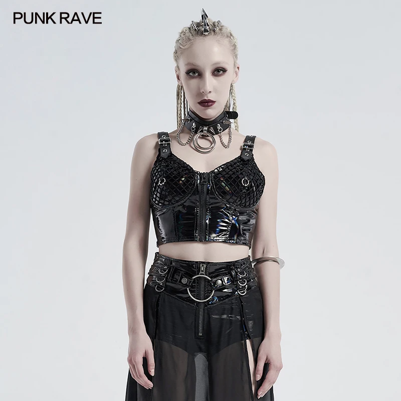 

Punk Rave Rock Black Women's Sexy Vest Top WT644