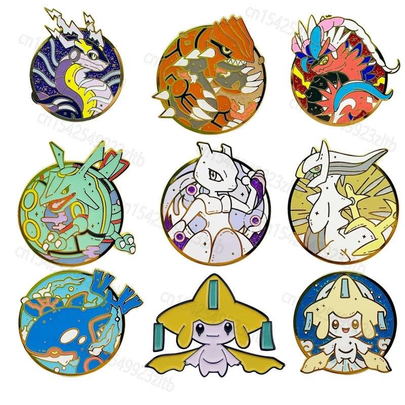 

Anime Pokémon Mewtwo Enamel Pins Cute Rayquaza for Backpacks Brooches Metal Enamel Badges Pins Collection Gift Fashion Jewelry