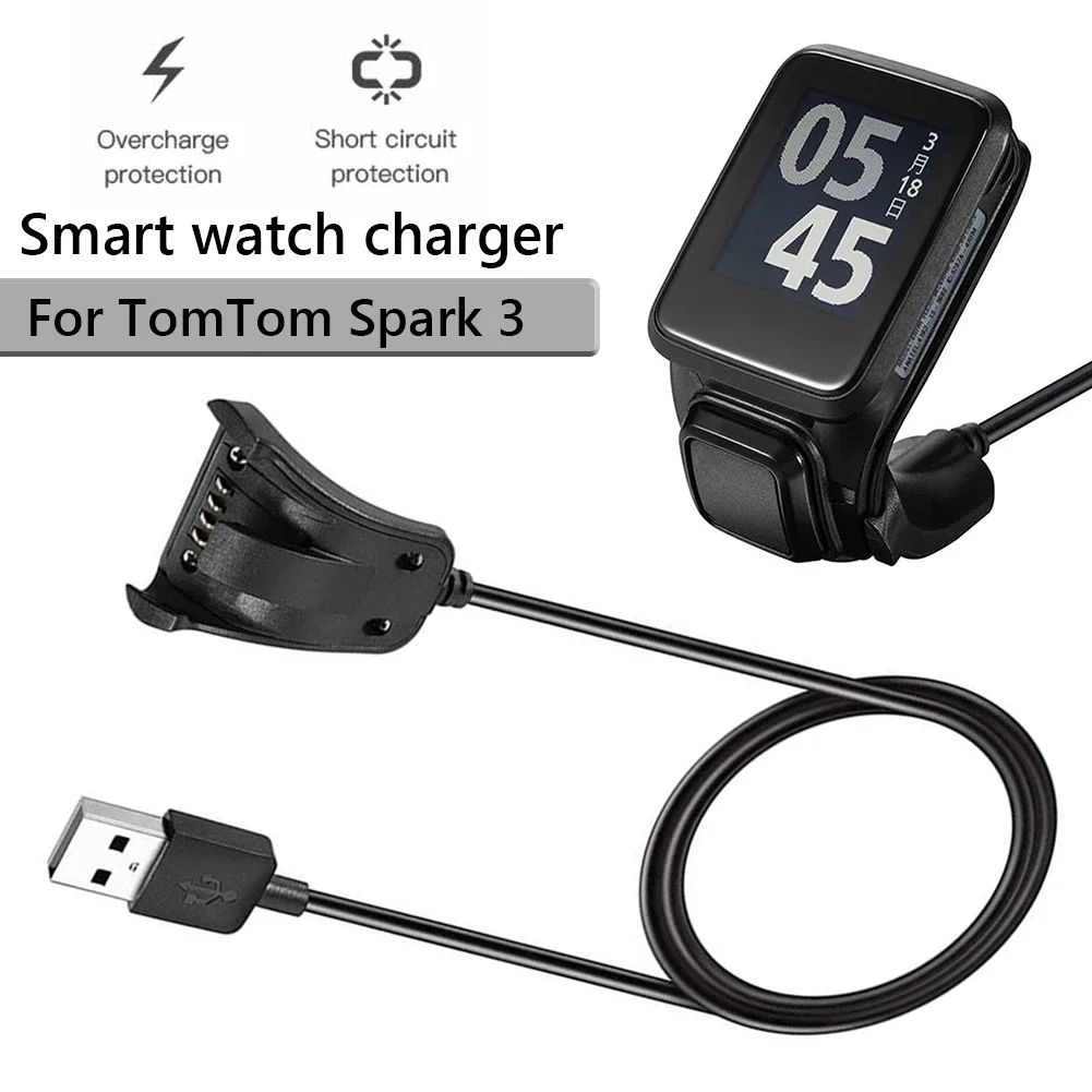 

1M Data USB Charging Cable for TomTom Adventurer Golfer 2 Runner 2/3 Spark 3 Smart Watch Charger Dock Cradle Power Adapter