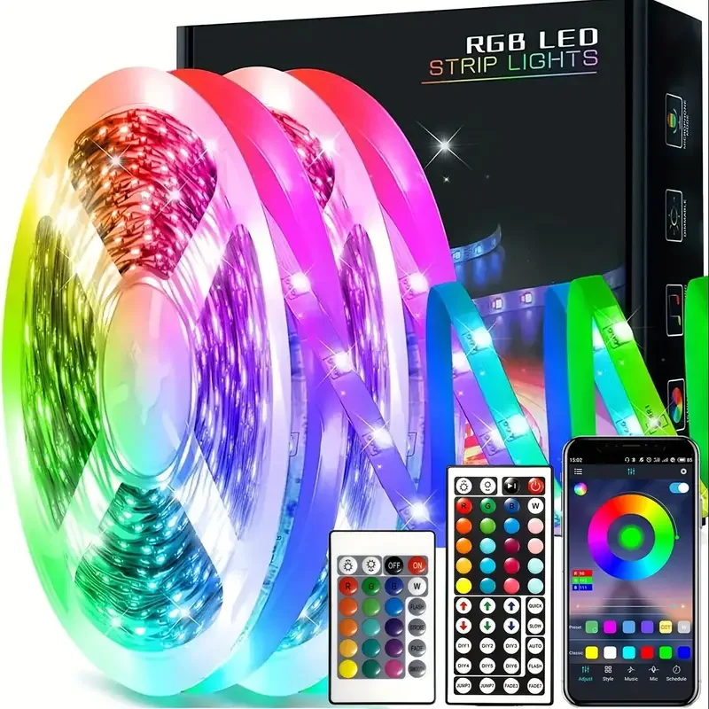 

LED Strip Lights RGB 5050 1M-20M Led Strip Lighting Music Sync 16 Million Colors Luces Led Ribbon Room Decoration for Party Home