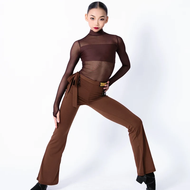 

New Girls Ballroom Dance Clothes Children'S Latin Dance Performance Costume Kids Stage Dancing Suits Practice Wear SL12492