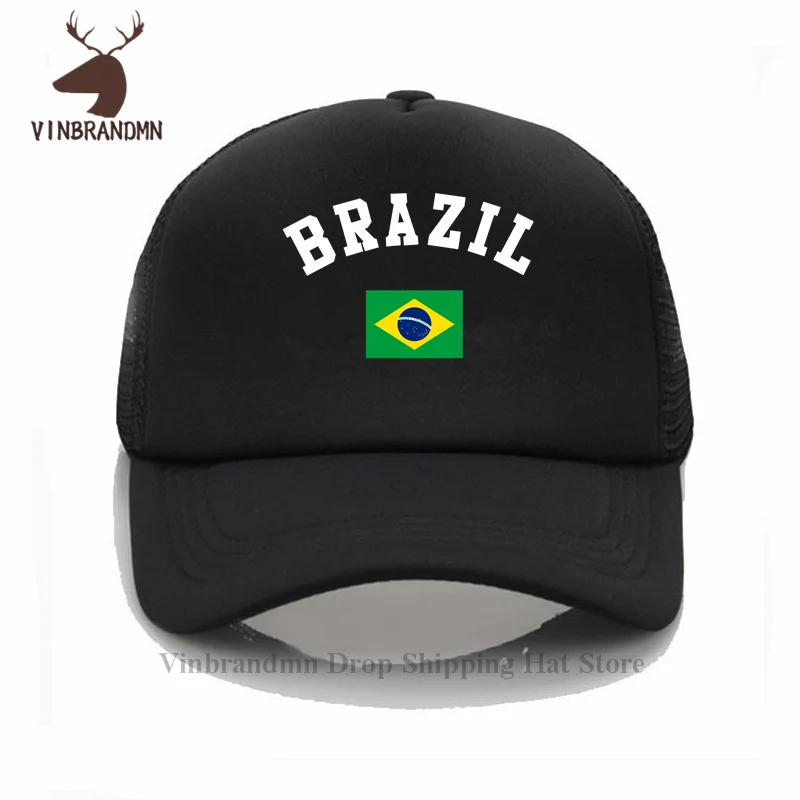 브라질 야구 모자 여름 야외 바이저 브라질 국기 디자인 모자 뜨거운 판매 패션 코튼 낚시 태양 모자