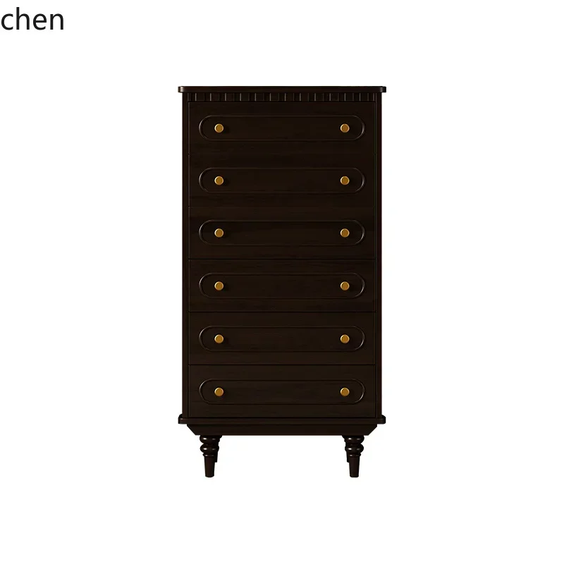 

YFY all solid wood chest of drawers living room four or six bucket side cabinets small apartment cherry wood bedroom locker