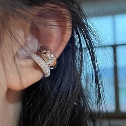 Punk Double-layer Ear Cuff Women Girls Irregular Zircon Non-Pierced Ear Cuff Bone Clip Creative Metal Hoop Earrings Jewelry Gift