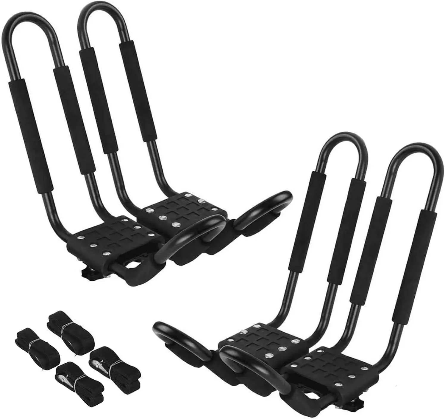 

4Pcs J-Bar Roof Rack 2 Pairs Canoe Surf Ski Carrier Universal Car Top Mount Racks for Cars SUV Truck Outdoor Travel