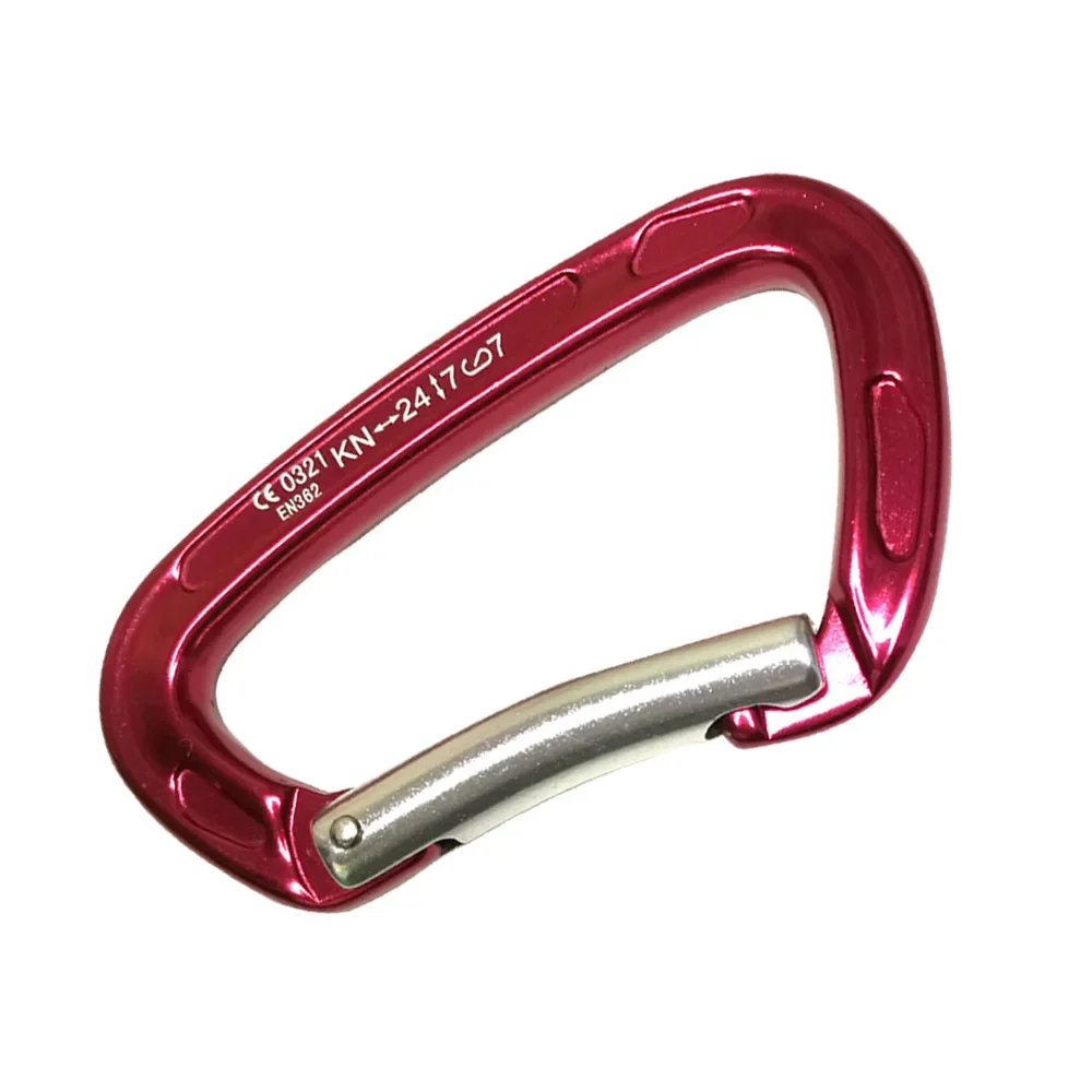 24KN Bent Gate Outdoor Mountaineering Climbing Carabiner Rappelling Rescue Caving Aluminum Locking