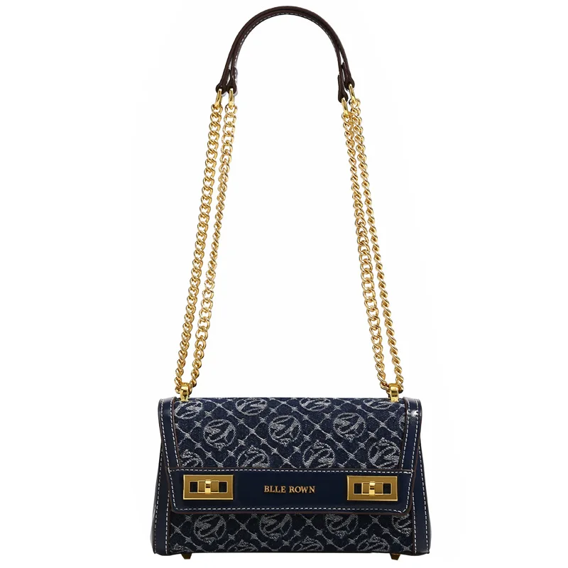 2024 New Trend Luxury Brand Klein Blue Pillow Women Bag Gold Chain Single Shoulder Crossbody Bags Purses and Handbags For Ladies