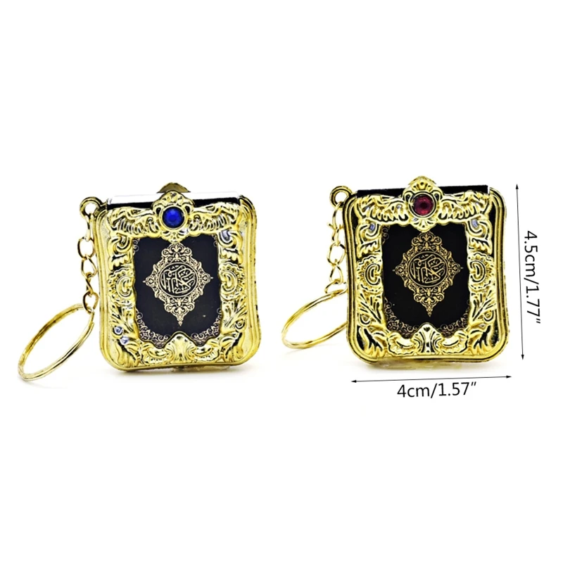 Miniature Arabic Quran Book Islamic Keychain Pendant Real Paper Can Read Muslim The Koran for Key Ring Small Religious Dropship