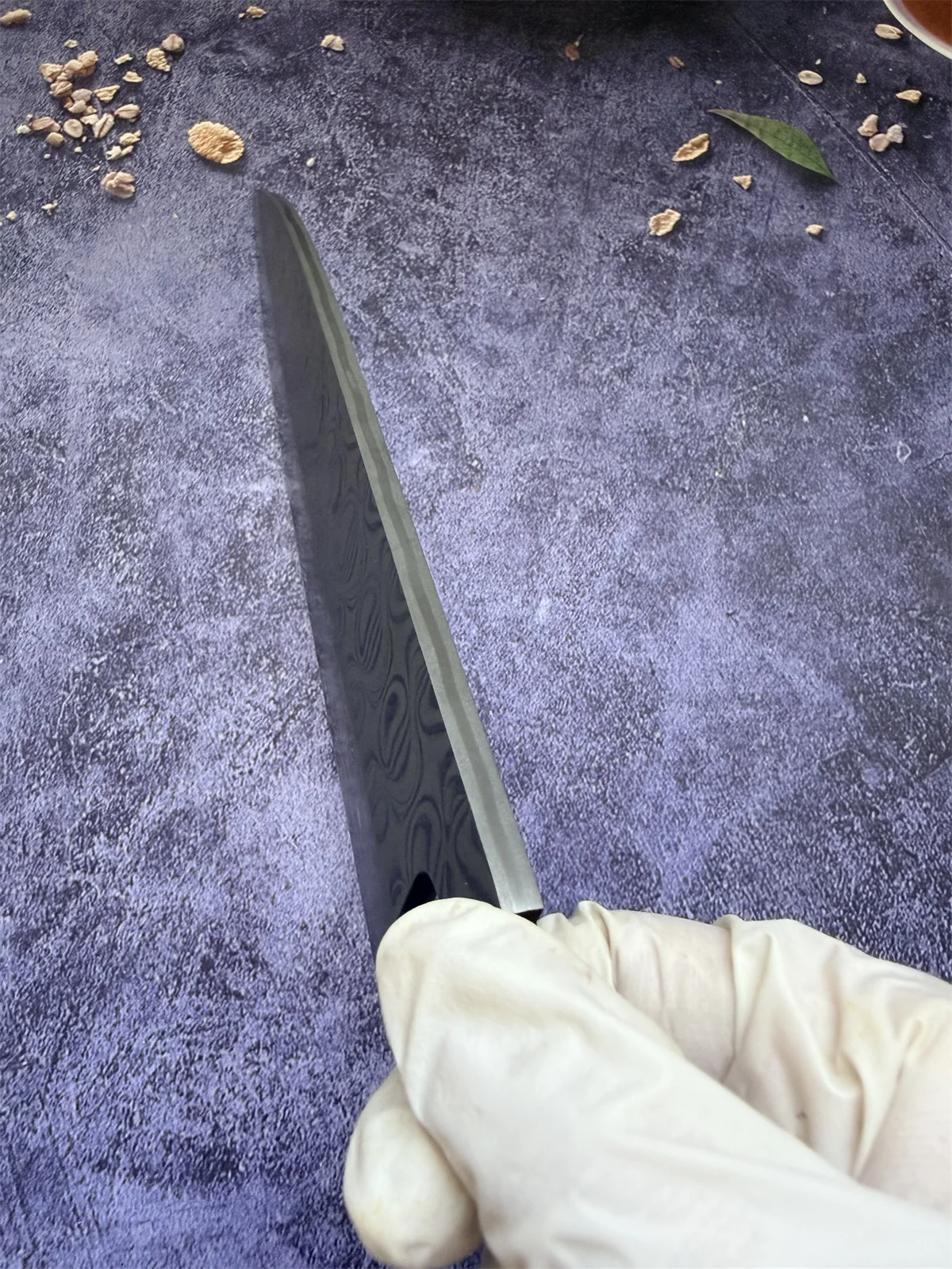 RHON 8.5/9.5inch DIY Double Edge Deba Knife Blank Blade Japanese Chef's Kitchen Salmon Fish Bone Chopping Knives Without Handle view 4