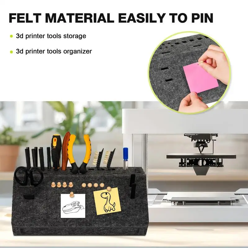 3D Printer Tools Holder Compact 3D Printer Tools Storage Felt Holder Accessories With 24 Slots For Desktop Studio Craft Workshop