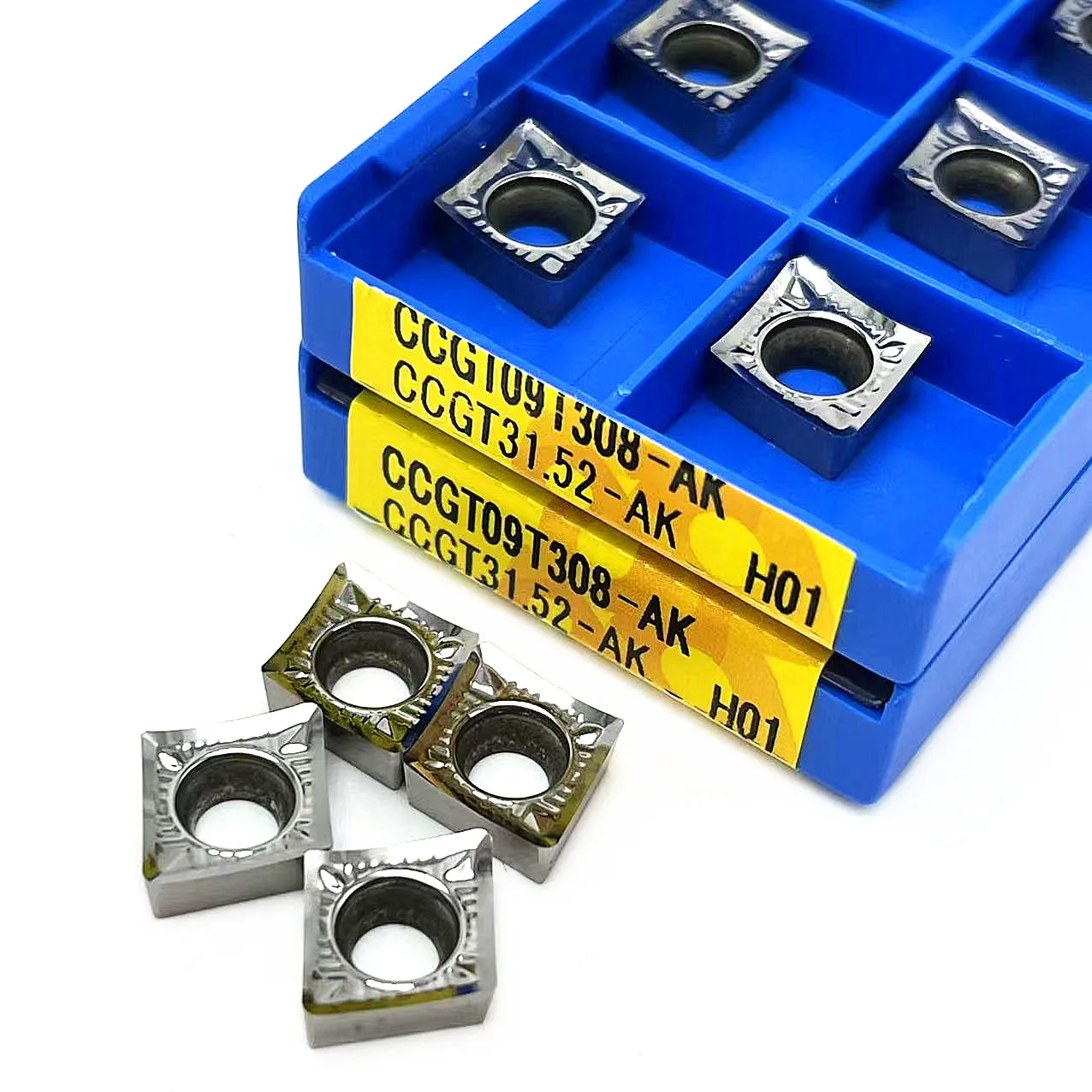 10 pz CCGT09T302 CCGT09T304 CCGT09T308 AK H01 utensile per tornitura interna inserto per tornitura in alluminio utensili per tornio in metallo CNC utensile da taglio