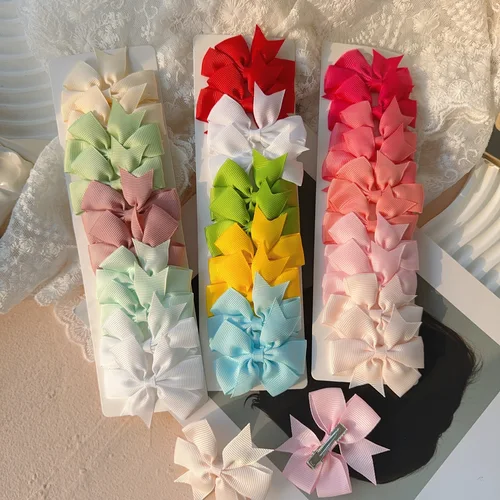 Imagen 1 del producto 6-10 Uds. Pinzas para el cabello con lazo bonito para niñas, pinzas para el pelo con lazo colorido, pasadores hechos a mano, accesorios para el cabello para niños