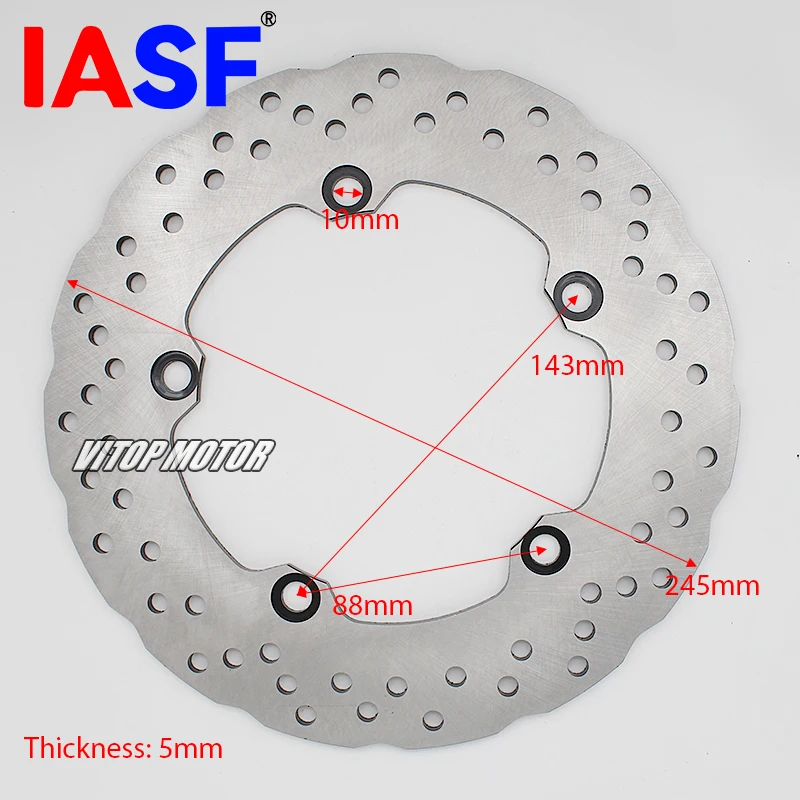IASF 245mm Motorcycle Rear Brake Disc Rotor For Yamaha MT-07 MT07 MT-09 MT09 ABS Sport Tracker