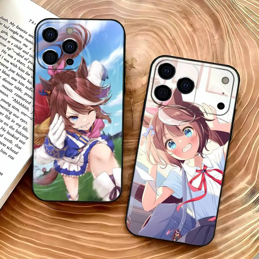 T-Tokai Teio U-UmaMusume Pretty Derby Phone Case For IPhone 17,16,15,14,13,12,11,Plus,Pro,Max,Plus,XS,soft case Black silicone