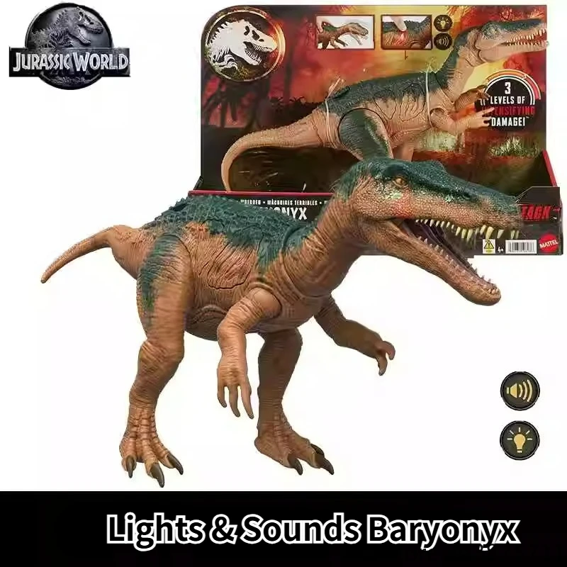 

Jurassic World Epic Attack Baryonyx Dinosaur Action Figure, Lights & Sounds Dinosaur Toy for Birthday Christmas Gift HTP68