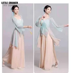 New Chinese Folk Dance Costume Women Wide Leg Pants Classical Modern Chinese Dance Pants Woman Dance Clothes
