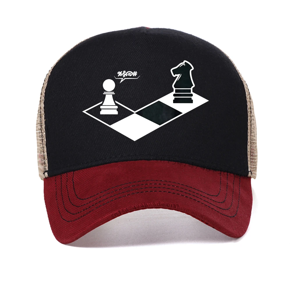 

Chess Gift Chess Player cap King Queen 60s Board Game Horse Fan Player Dad Vintage baseball cap adjustable mesh sun Snapback hat