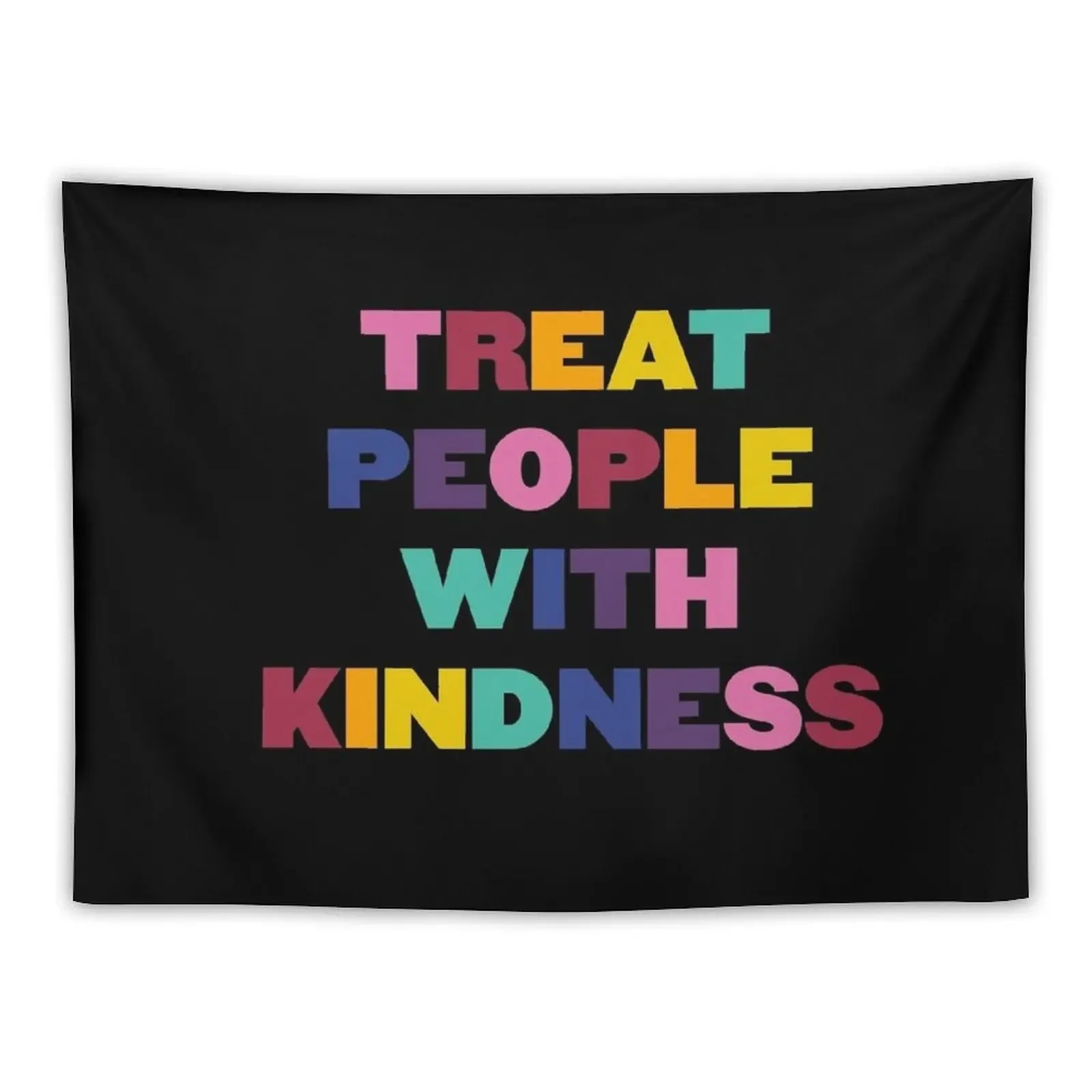 

Rainbow Treat People With Kindness - HS (black) Tapestry Bedrooms Decor Home Supplies Wall Tapestries Tapestry