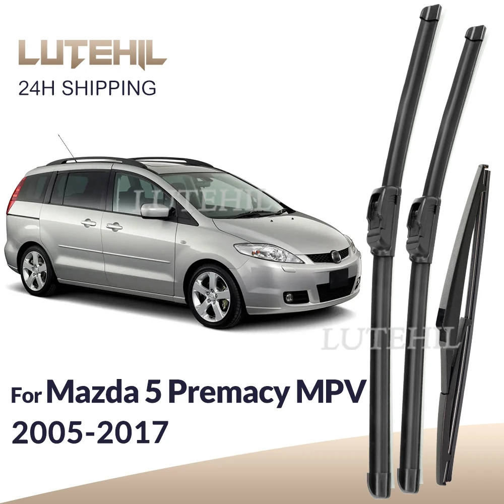 For Mazda 5 Premacy MK2 MK3 MPV 2005-2017 2006 2007 Wiper Front & Rear Wiper Blades Windshield Windscreen Brushes 26
