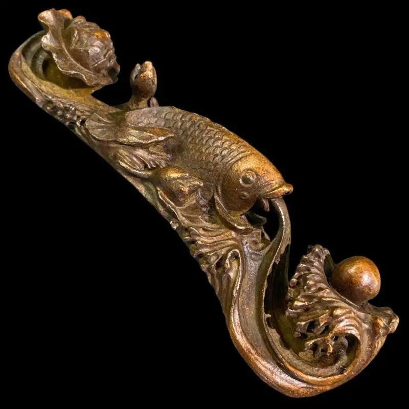 

Antique Copper Yearly Fish Lotus Fish Carp Lotus Ruyi Creative Study Pen Holder Tea Table Tea Pet Living Room Ornament