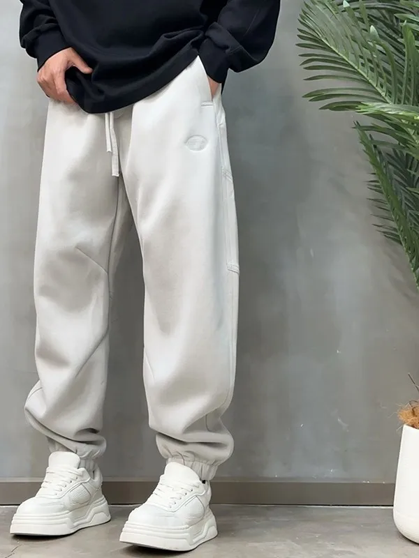 

Мужские повседневные спортивные брюки LKTNINE на флисовой подкладке, свободного кроя, осенне-зимние, в американском стиле, с манжетами