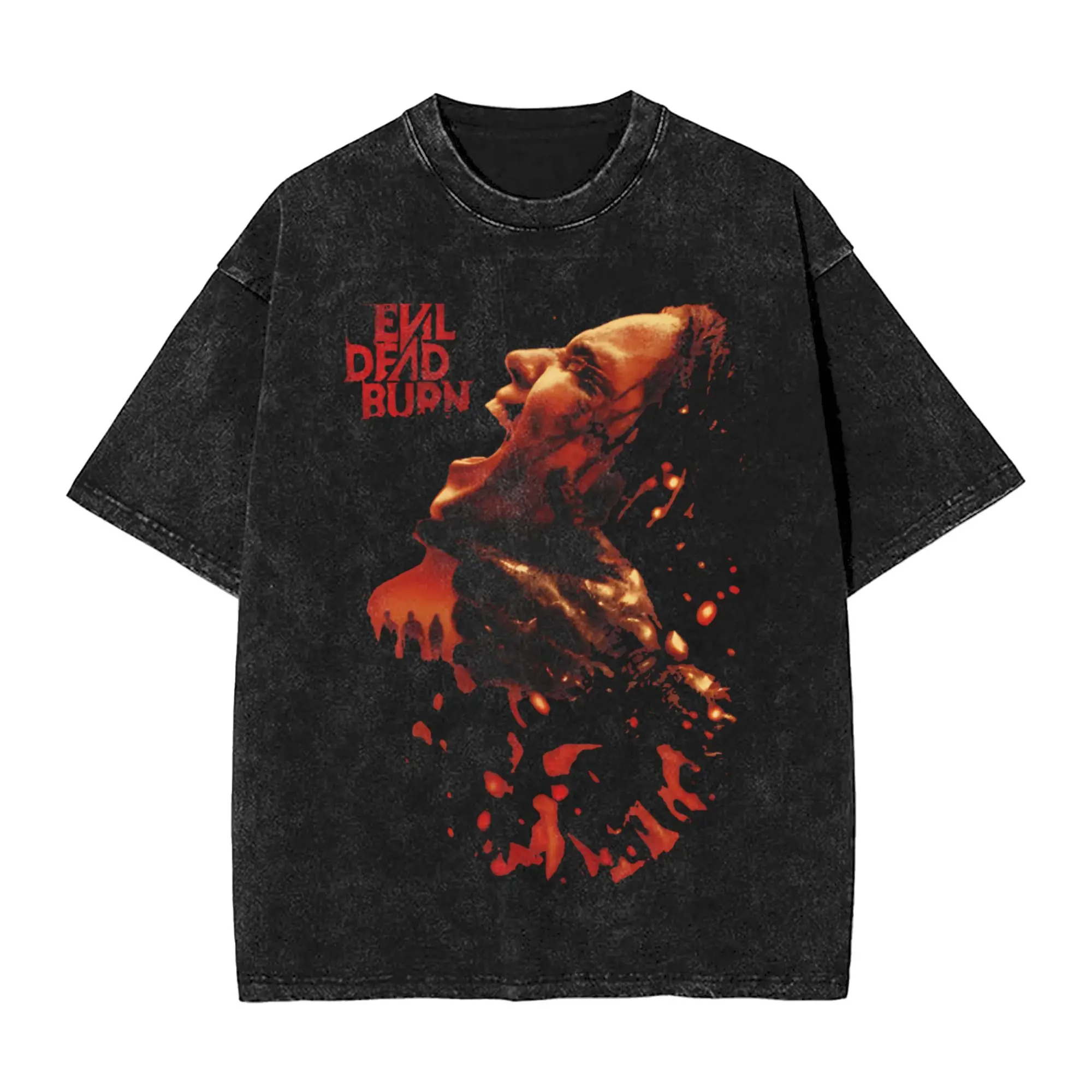 Harajuku Washed Shirt evil dead burn 2026 Outfit Novelty T-Shirts Oversize  Streetwear Short Sleeve Graphic Tees