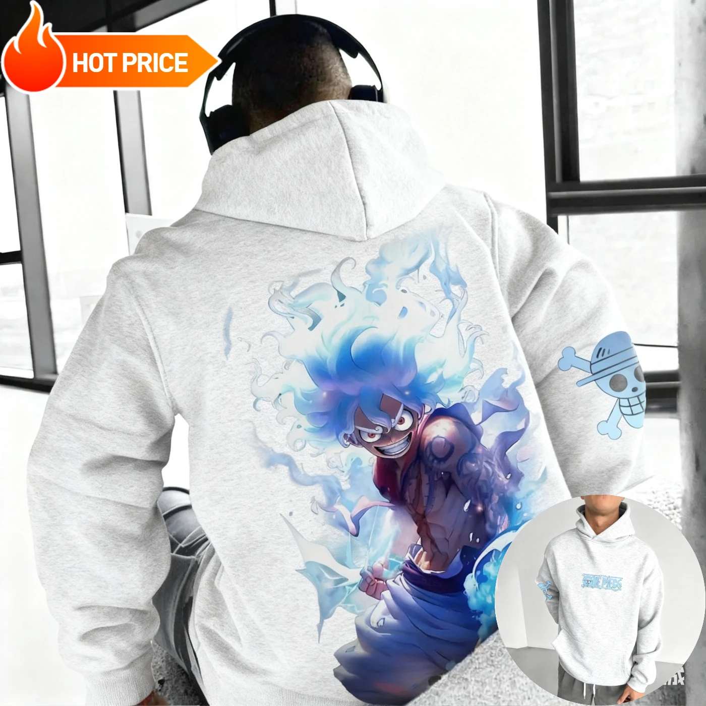 Anime One Piece Nika Luffy Harajuku Winter Men's Hoodie Streetwear Vintage Women's Oversized Hooded Sweatshirt Long Sleeve Top