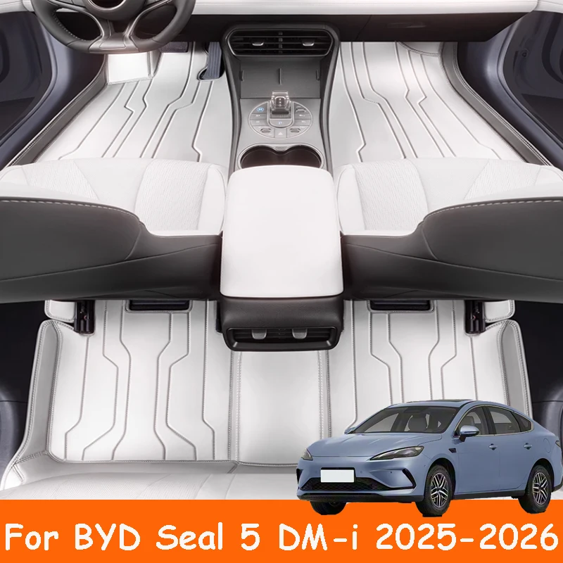 

Для BYD Seal 5 DM-i 2025-2026 автомобильные кожаные коврики обеспечивают внутренние аксессуары для ковров с полной защитой окружающей среды