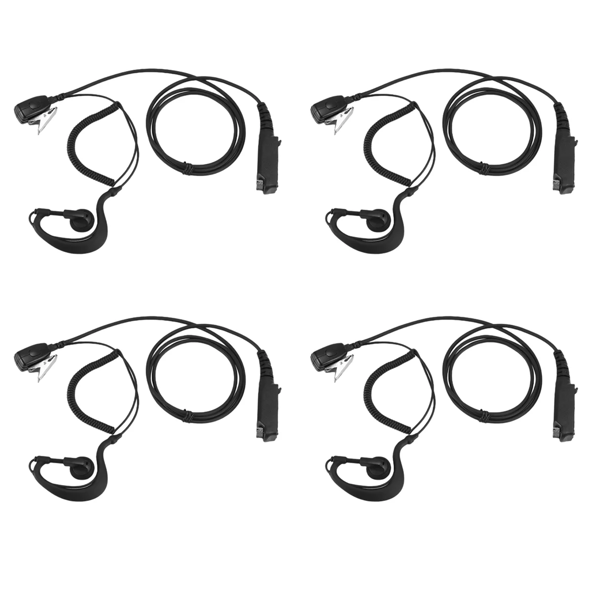 

4X PTT MIC G Shape Earpiece Headset for Sepura STP8000 Walkie Talkie Ham Radio Hf Transceiver Handy C1035A